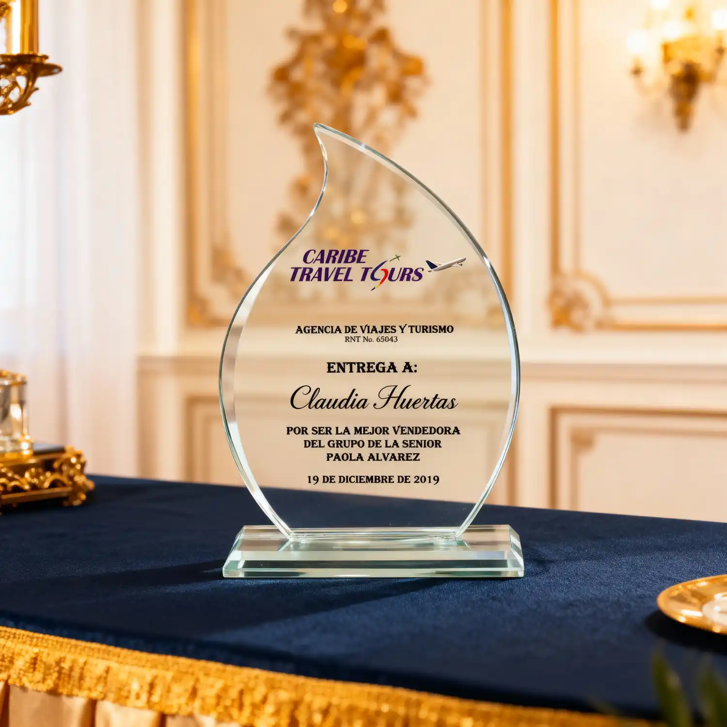 Placas de Reconocimiento en vidrio