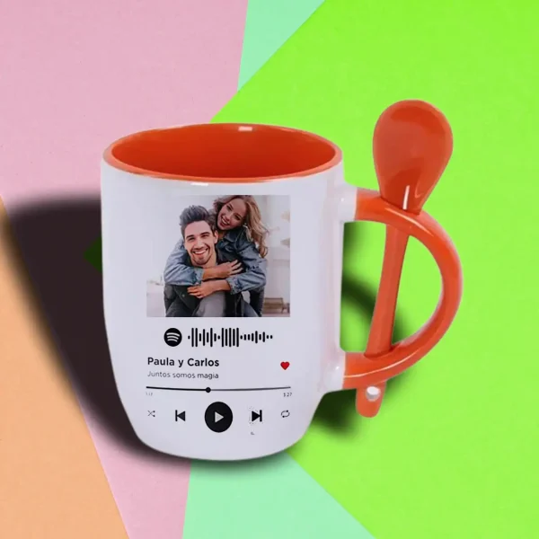 Mugs Sublimacion Color con Cuchara - Imagen 2
