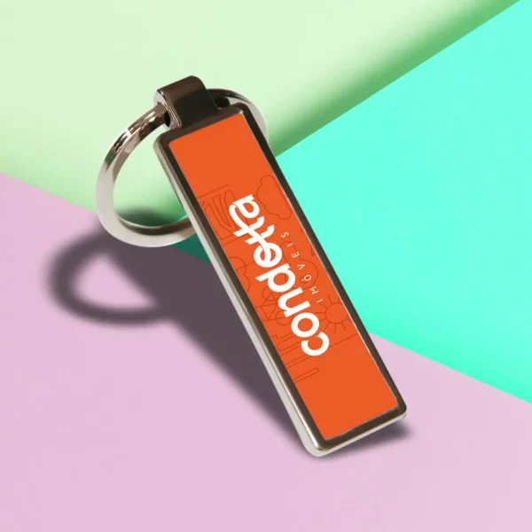 Llavero Metálico Rectangular Delgado