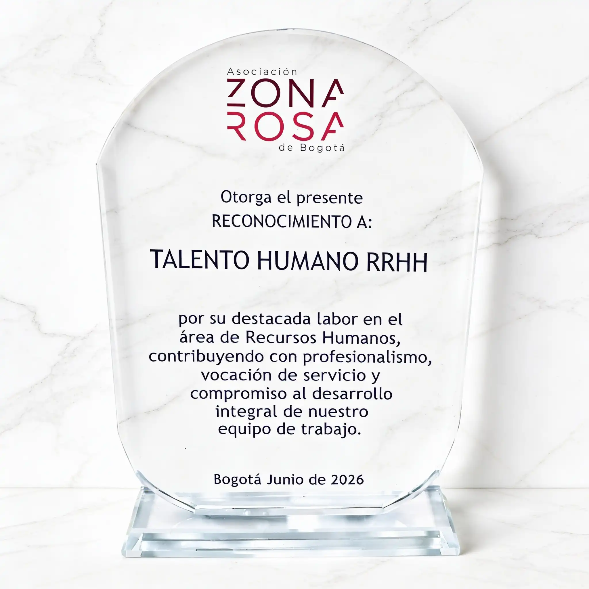 Placas de reconocimiento bogota