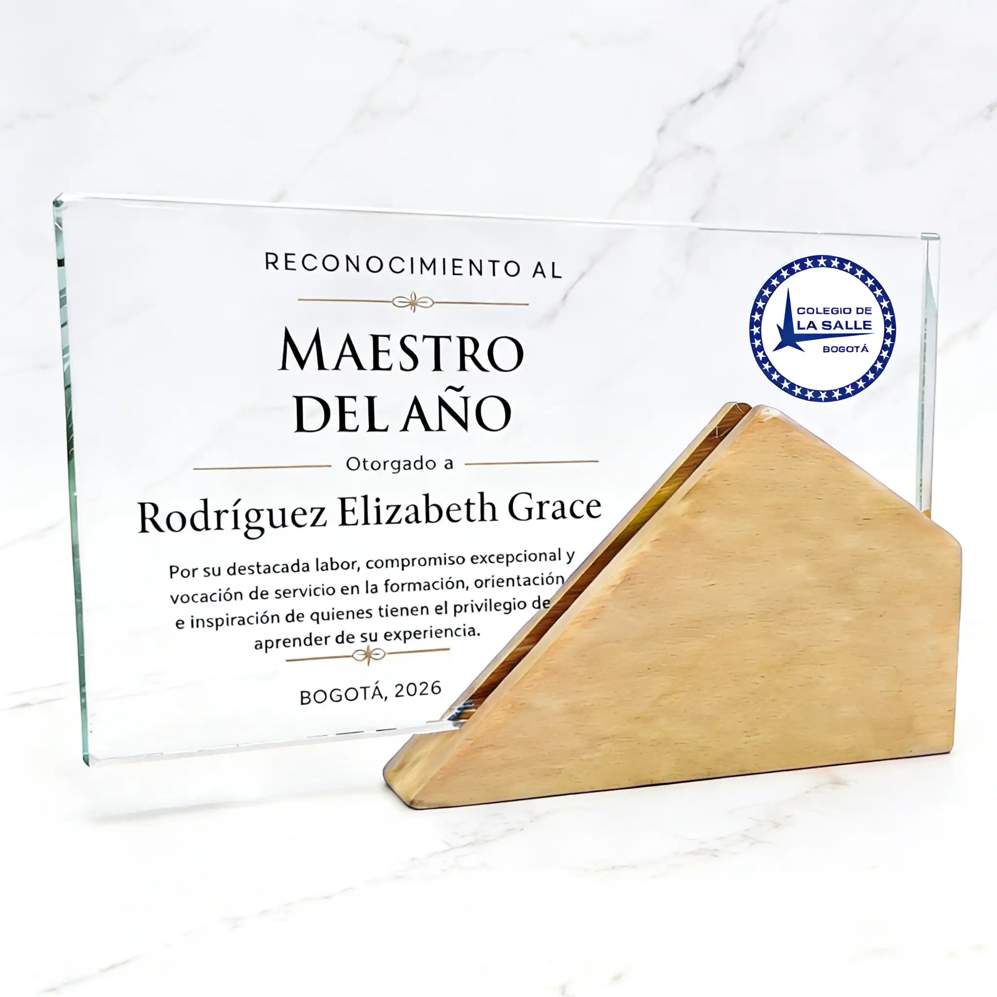 Placas de reconocimiento bogota