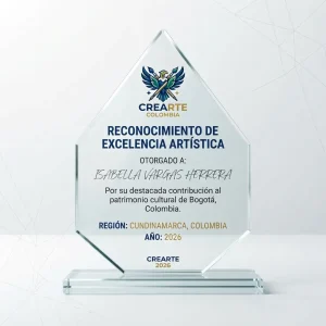 Placa de Reconocimiento Lanza Biselada en vidrio con bordes biselados