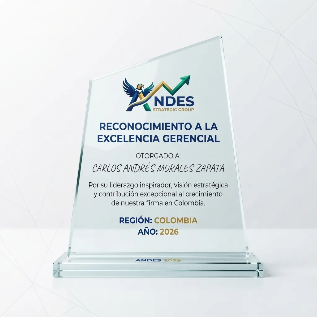 Placa de Reconocimiento Prisma Oblicuo en vidrio con base rectangular