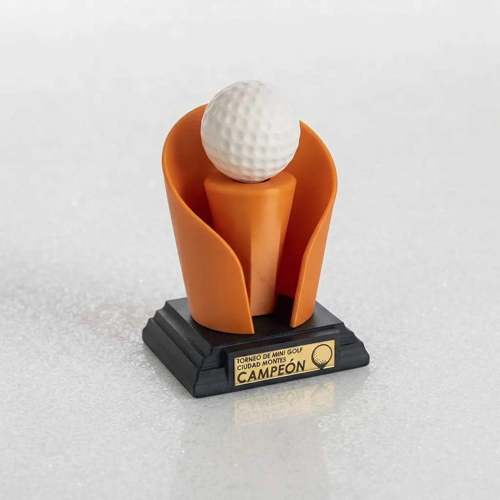 trofeo-de-golf-bola-blanca-soporte-naranja
